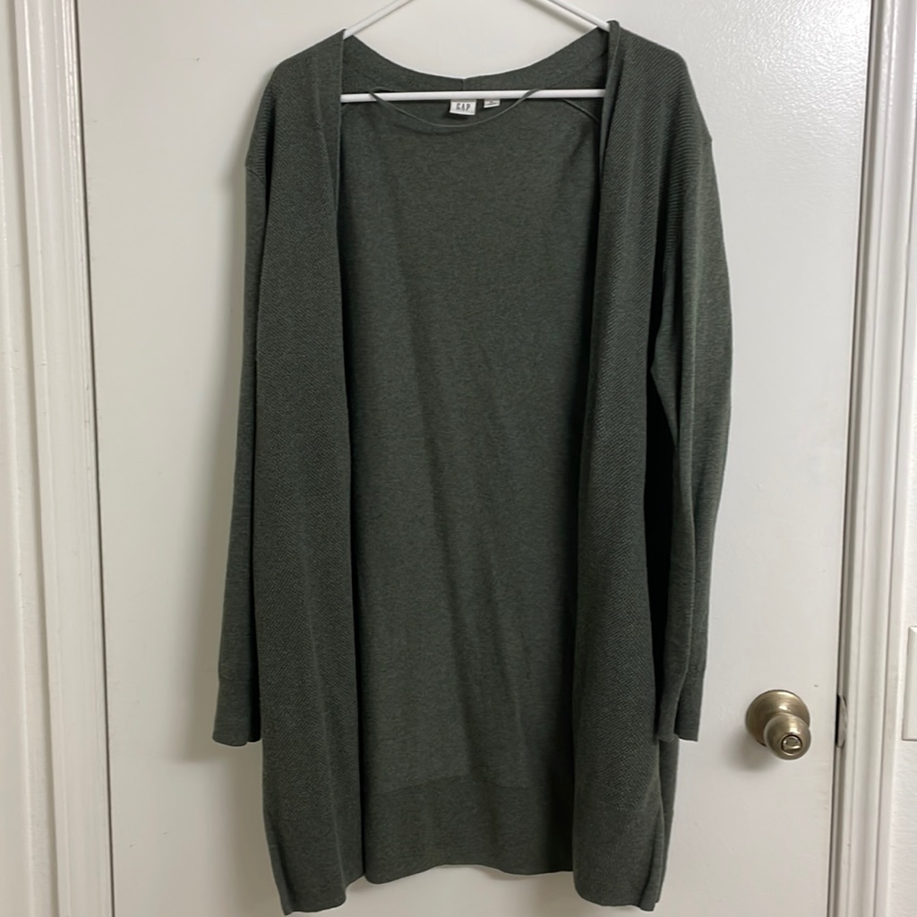 Gap Women's Olive Heather Open Cardigan Size Xl